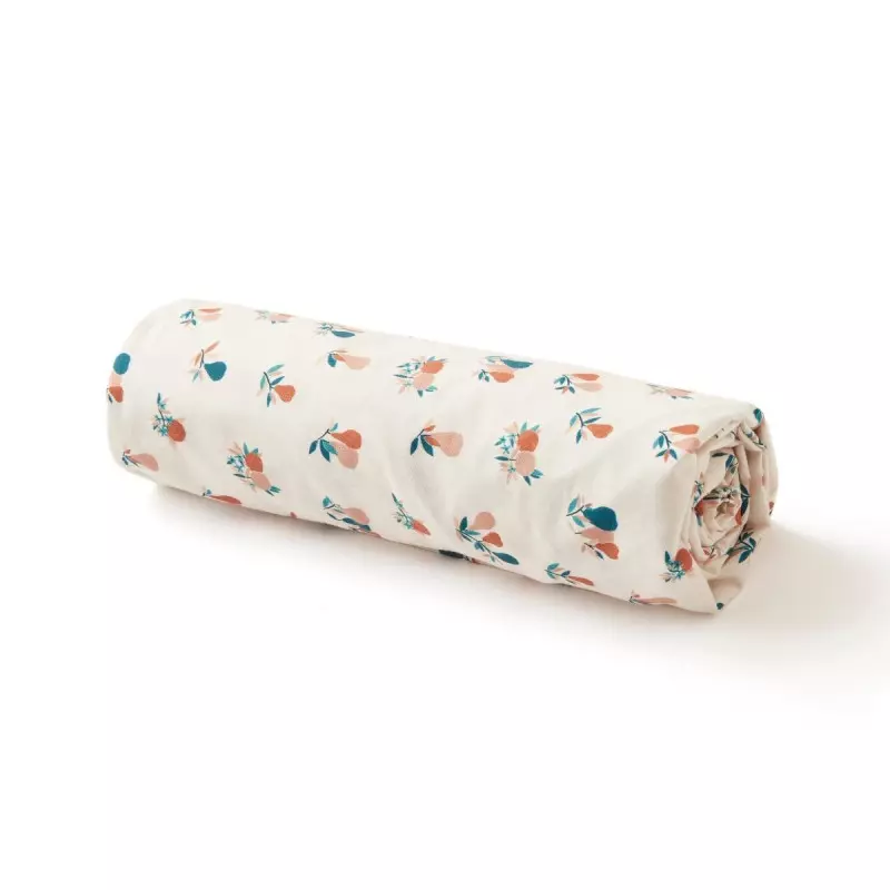 Drap housse en coton bio POIRES d'automne