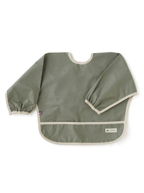 Bavoir manche longue vert sauge