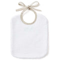 bavoir personnalisable blanc avec biais en lin