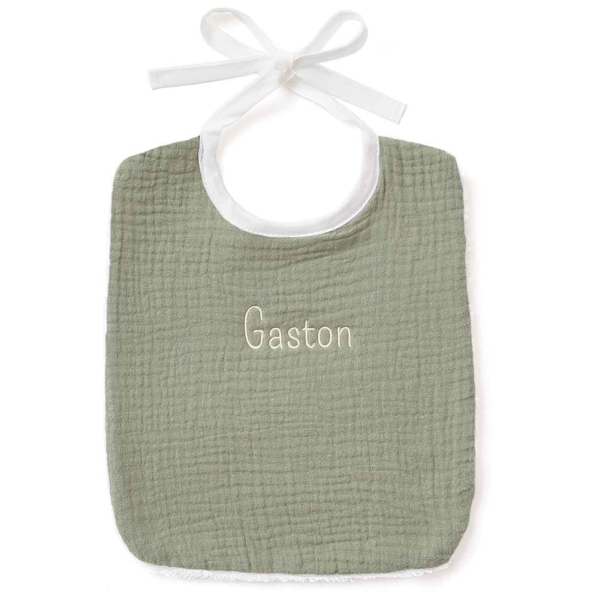 Personalized sage green bib