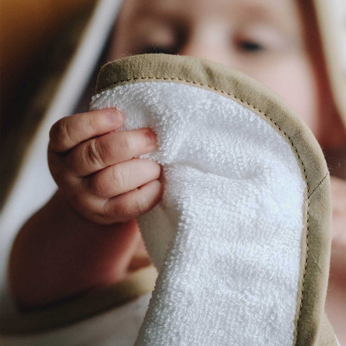 White bath cape close-up