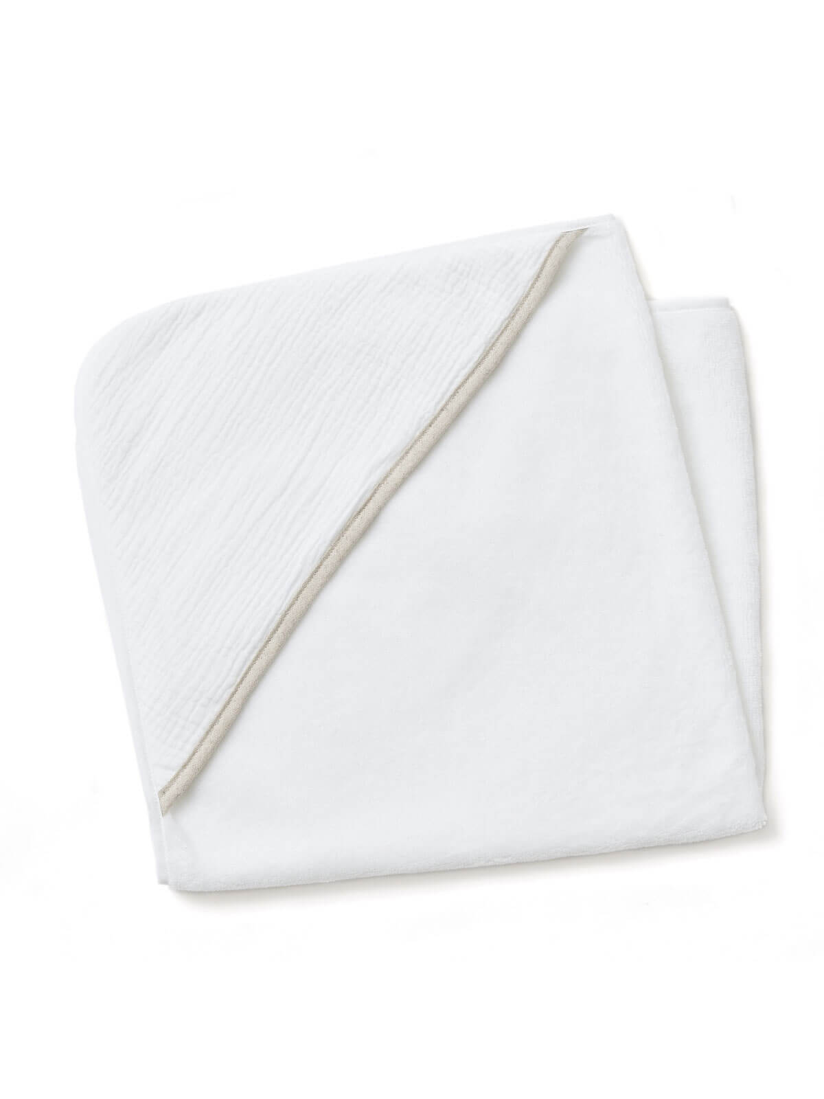 White baby bath cape