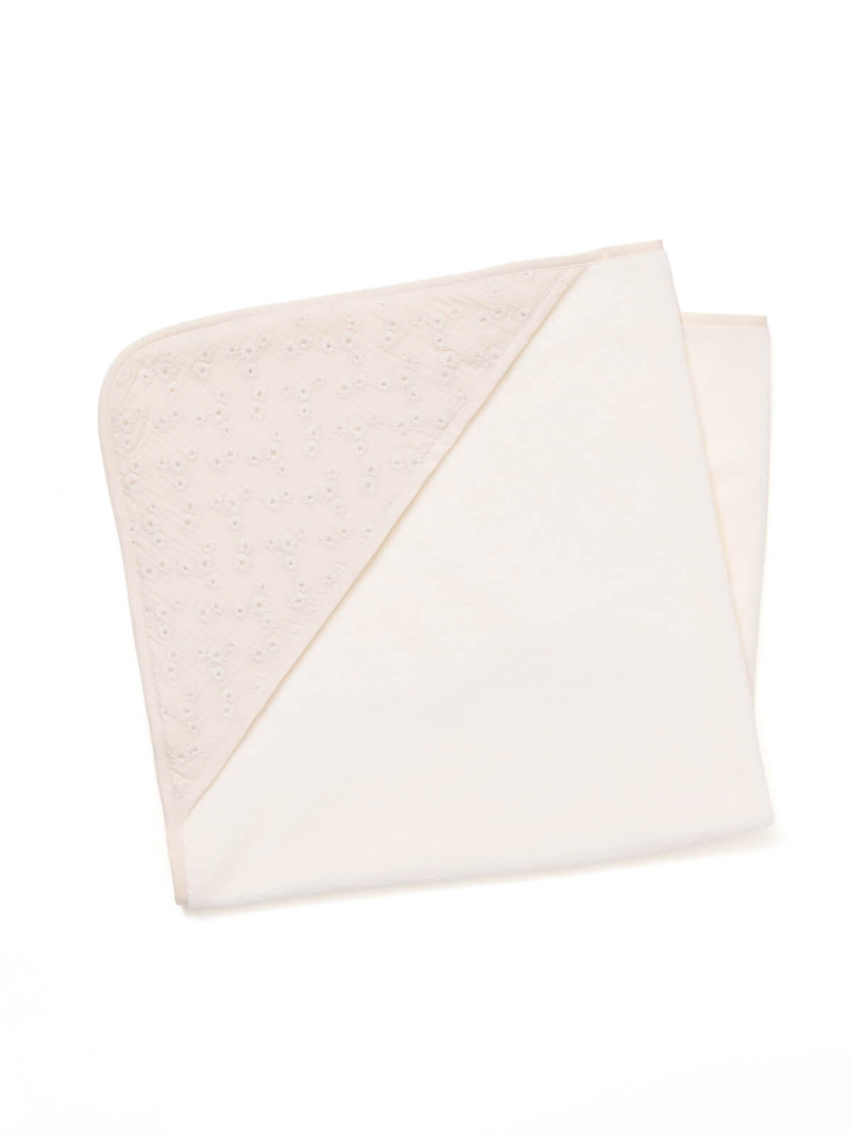 Cape de bain bébé écru broderies