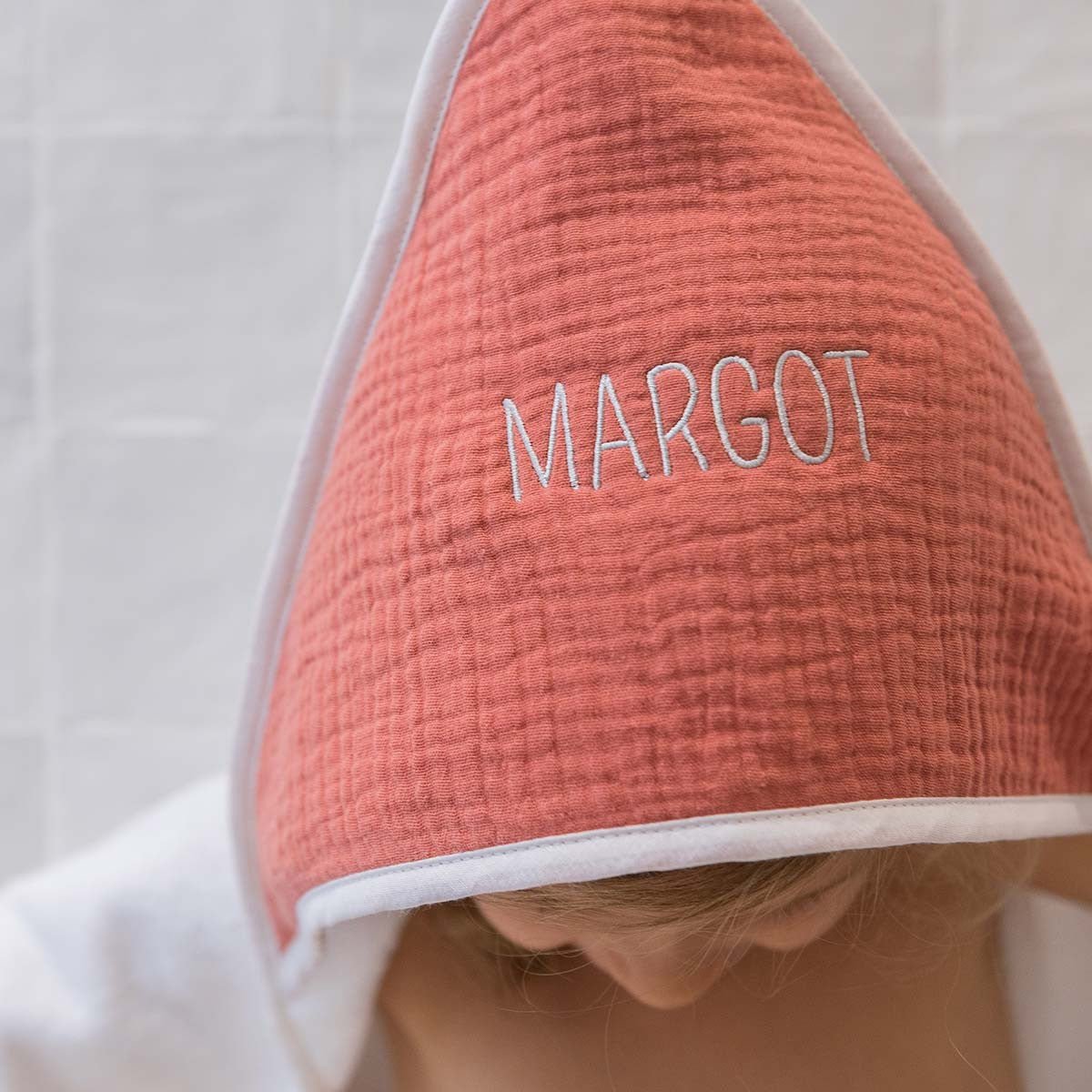 Customized bath cape marsala