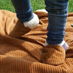 Camel velvet baby slippers