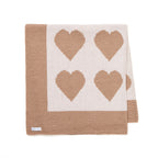 Couverture bébé laine de mérinos coeurs