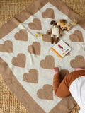 Merino baby blanket with heart design