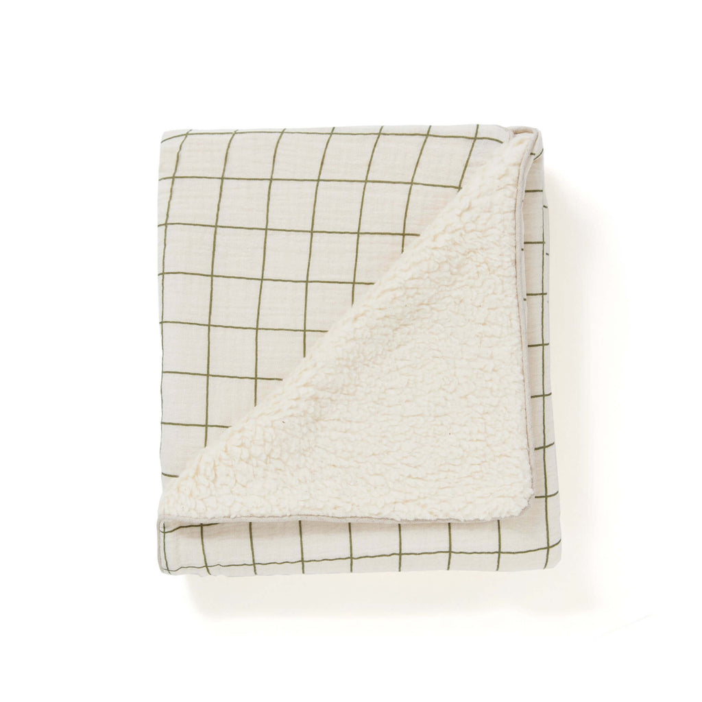 Couverture bébé personnalisée carreau vert