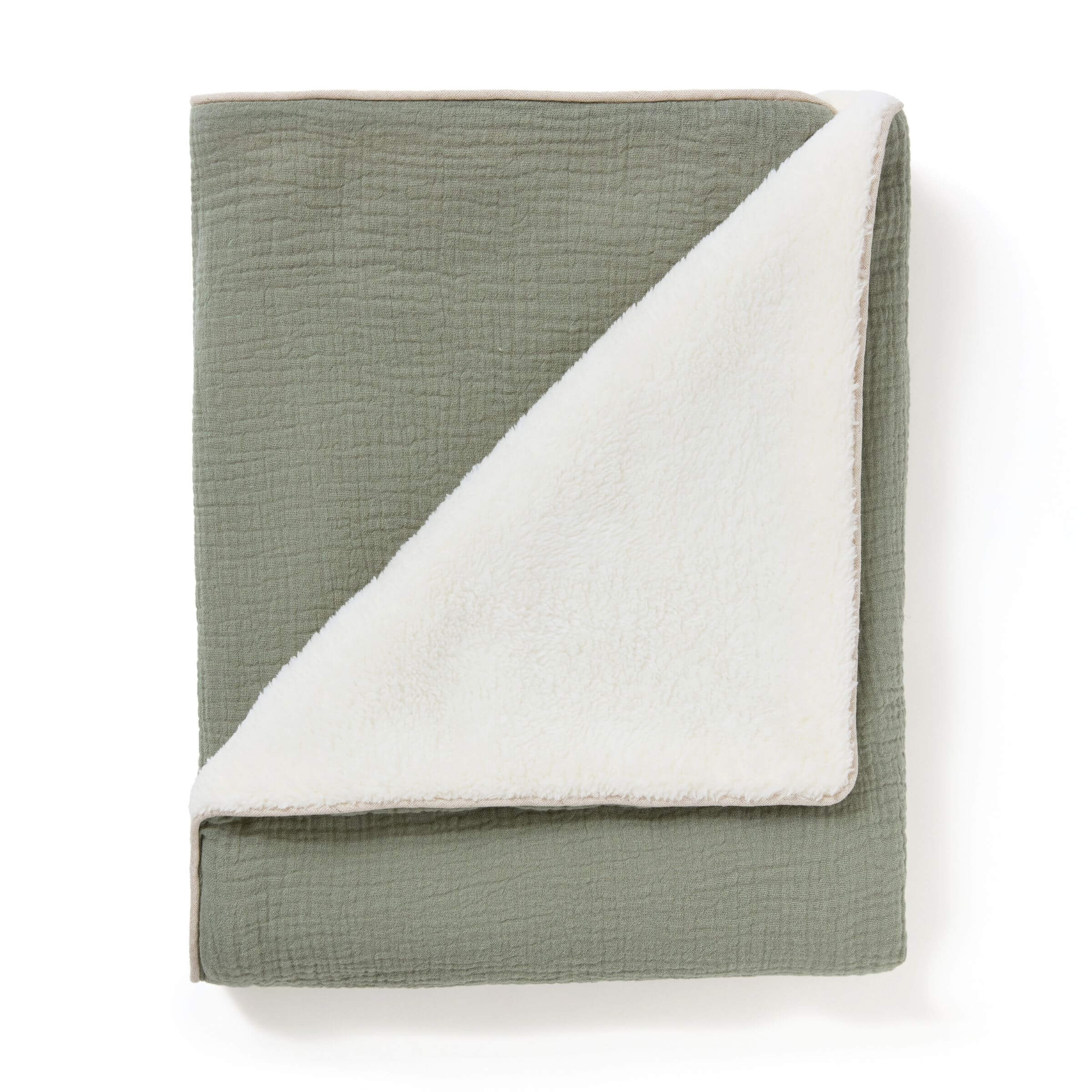 Personalized sage green fleece baby blanket