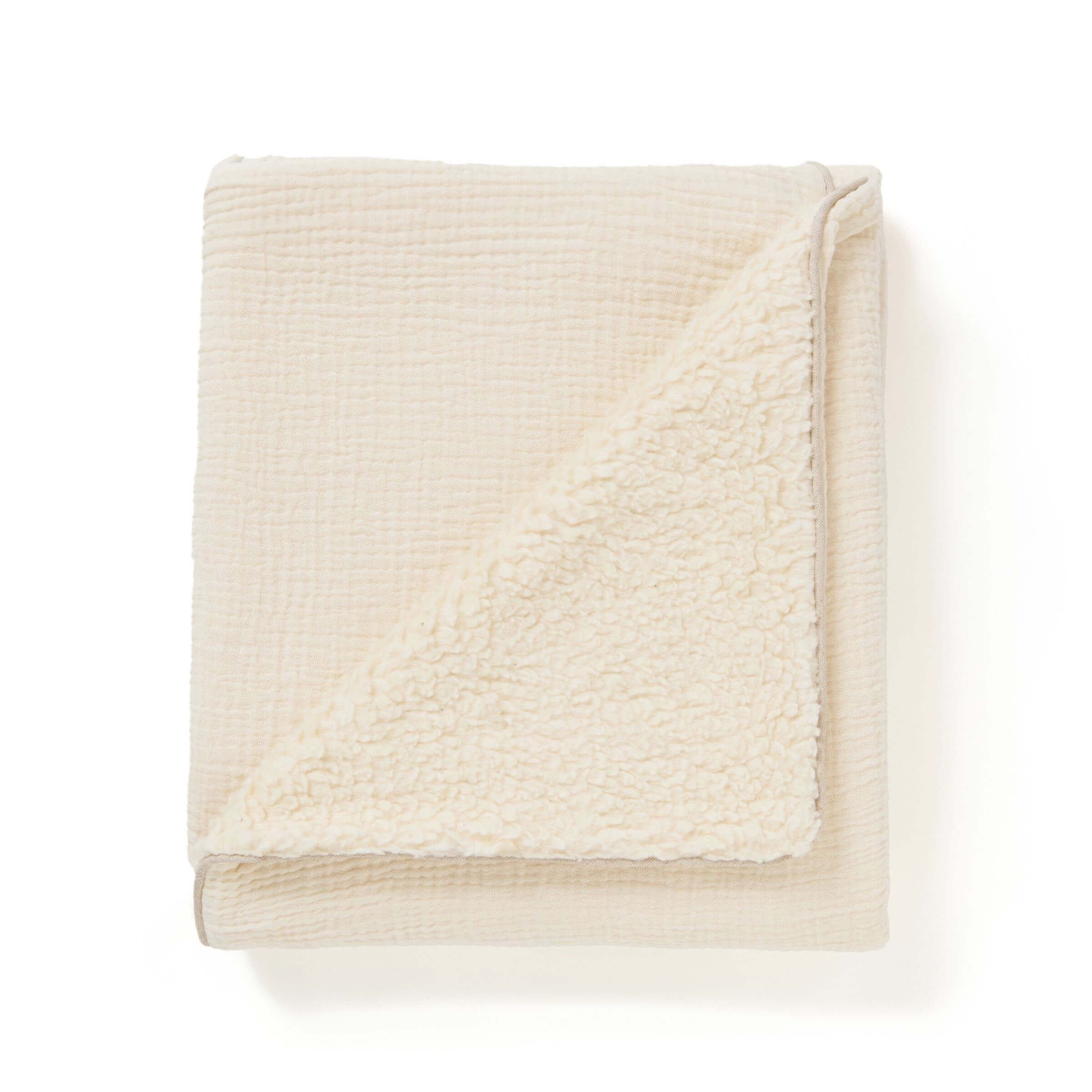 Ecru fleece baby blanket