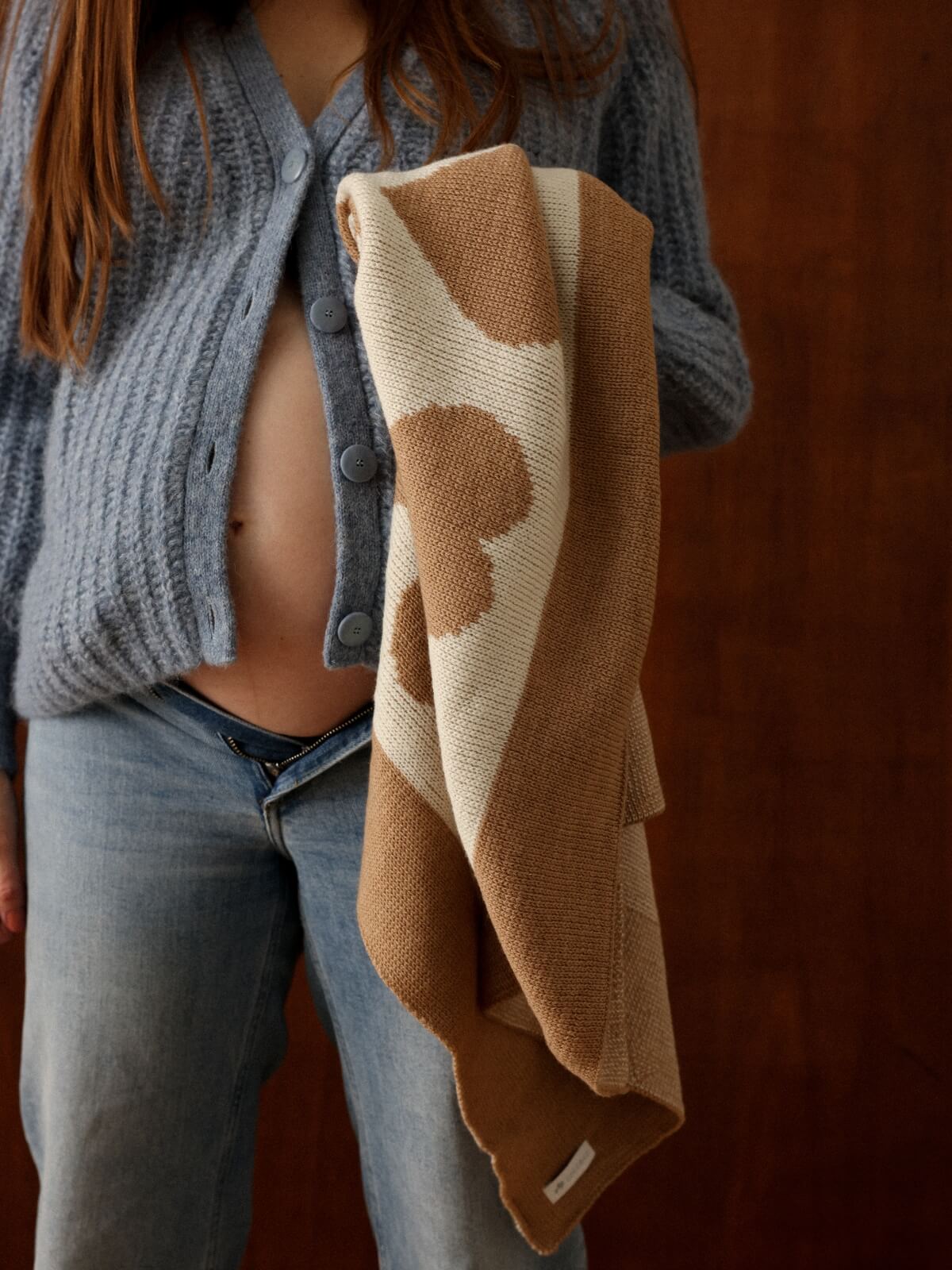 couverture laine de merinos coeur