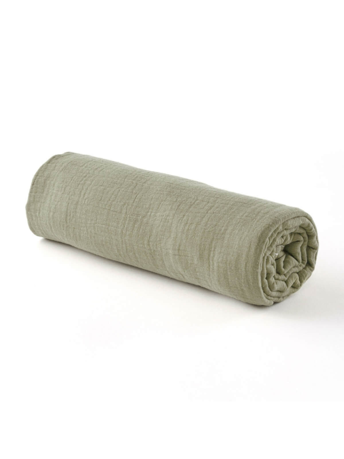Children's fitted sheet in sage green cotton gauze
