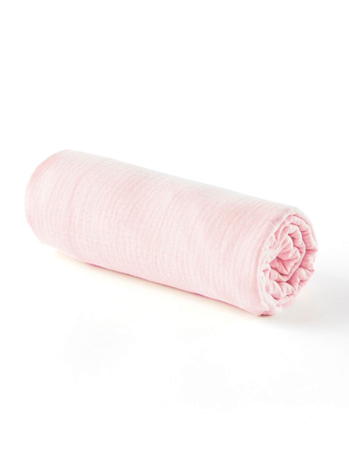 Drap housse lit bébé gaze de coton rose