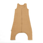 Sleep sack with feet in camel cotton gauze