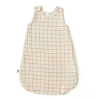 summer sleeping bag in cotton gauze camel check