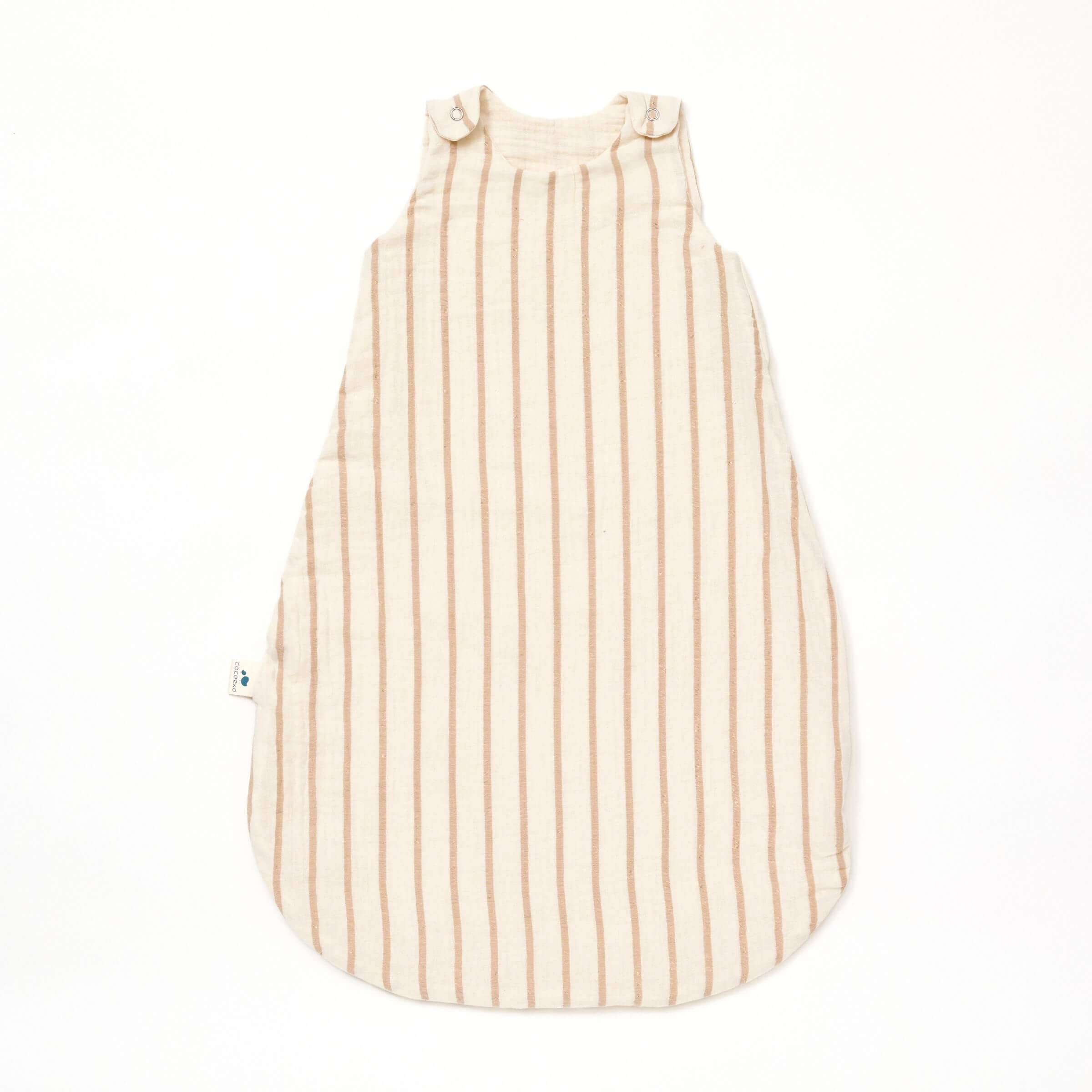 Summer sleeping bag cotton gauze stripes beige packshot