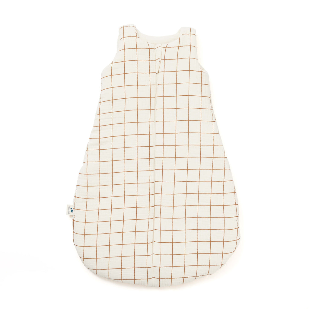 Gigoteuse gaze de coton carreau camel ouverture devant tog2