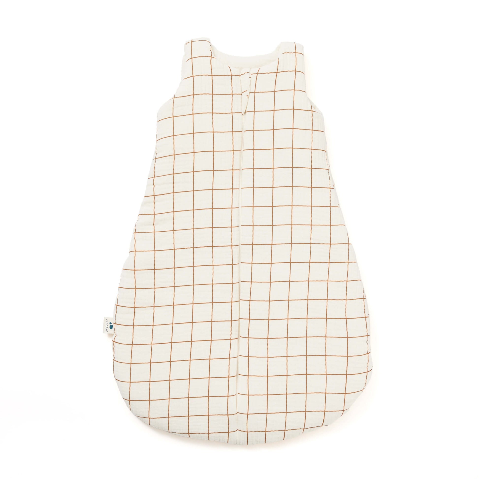Gigoteuse gaze de coton carreau camel ouverture devant tog2