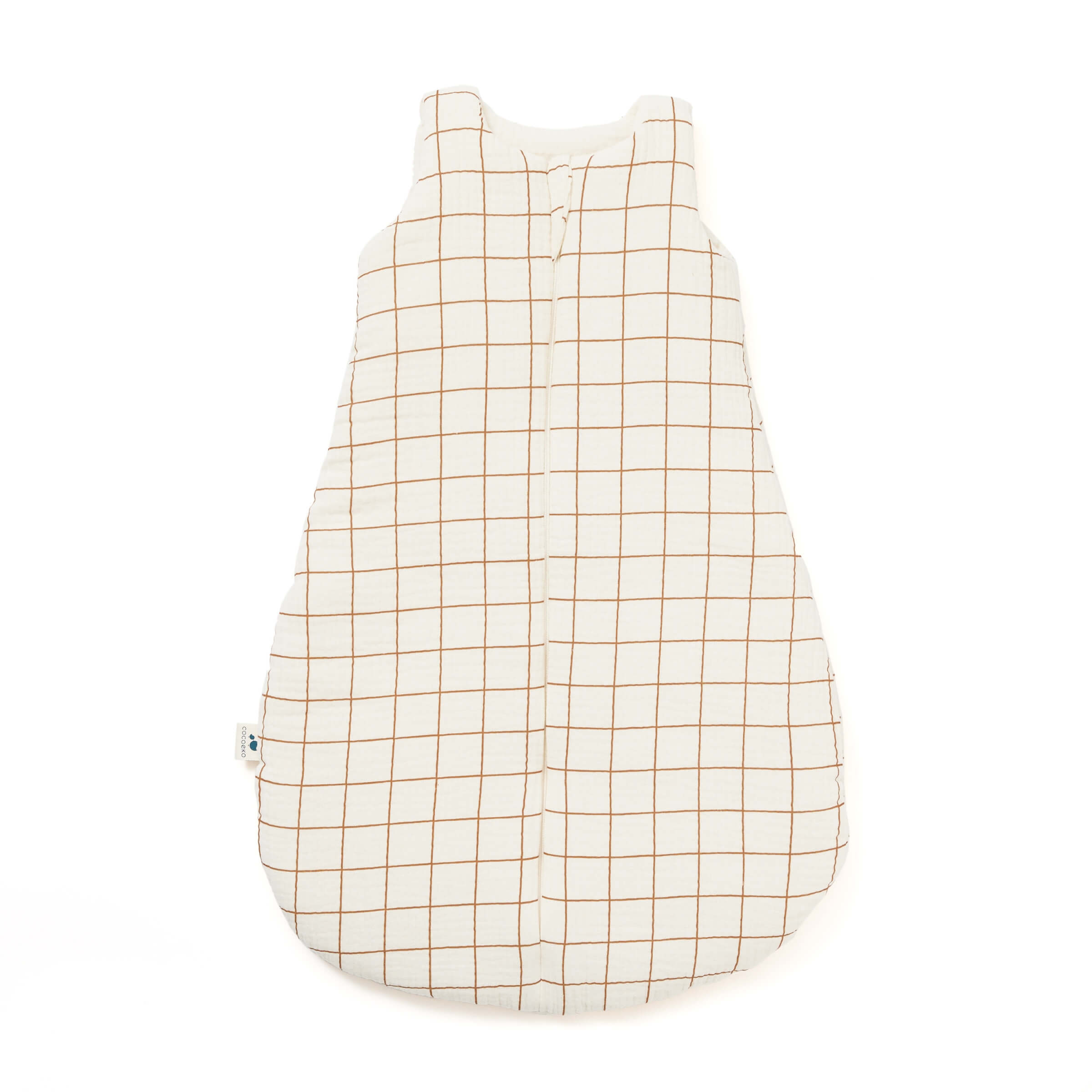 Gigoteuse gaze de coton carreau camel ouverture devant tog2