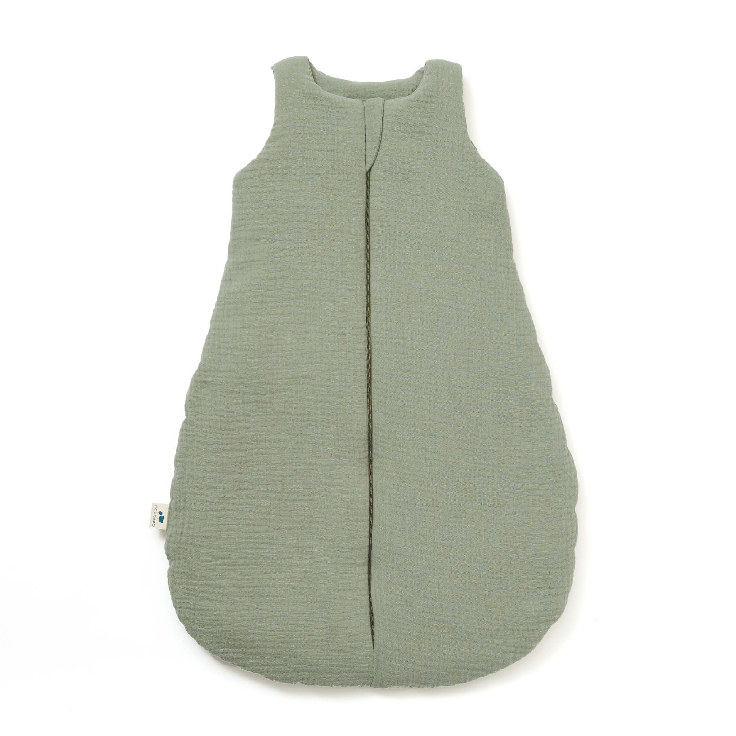 Gigoteuse gaze de coton vert sauge ouverture devant tog2