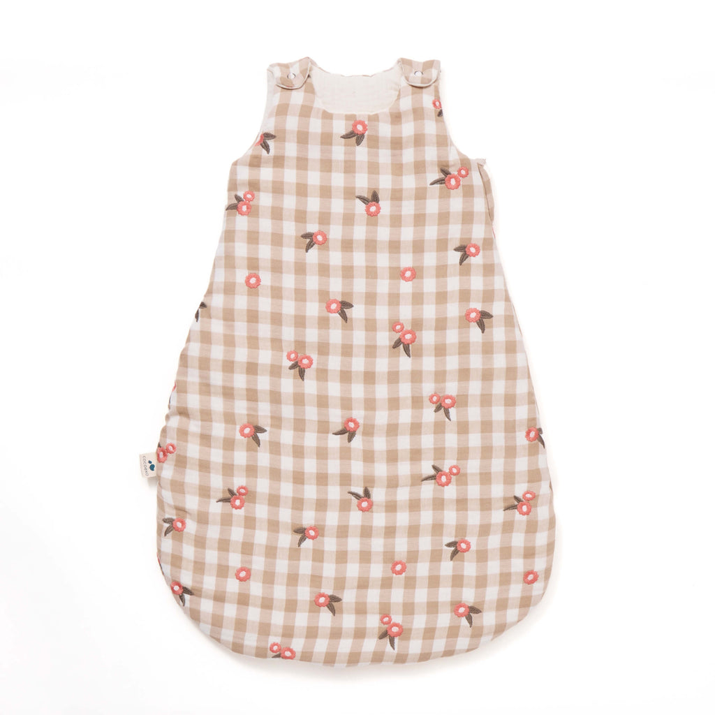 Gigoteuse gaze de coton vichy beige tog2