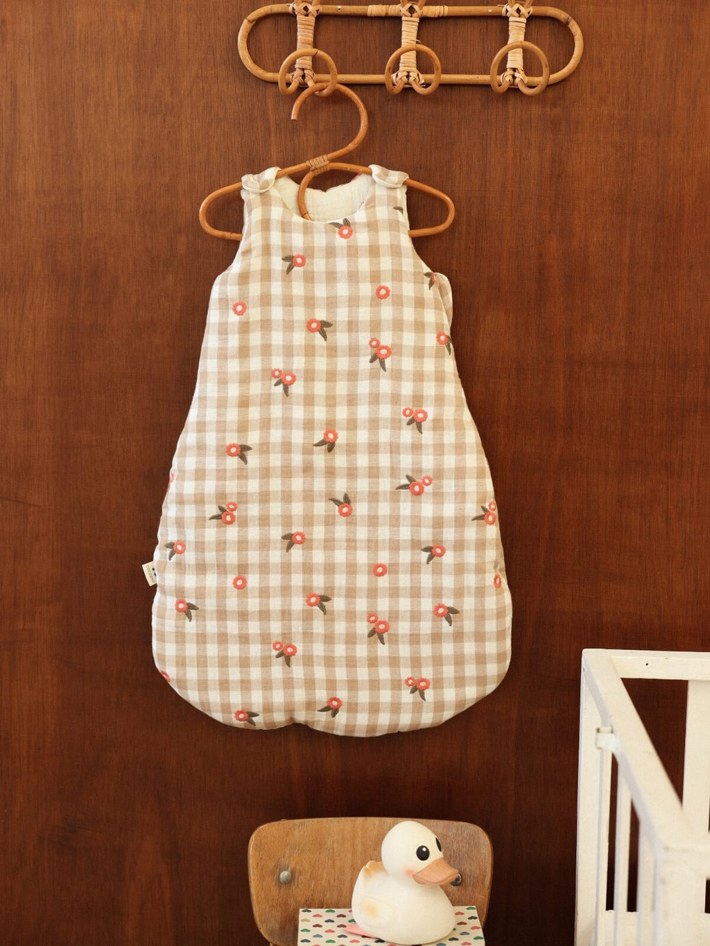 gigoteuse gaze de coton vichy beige