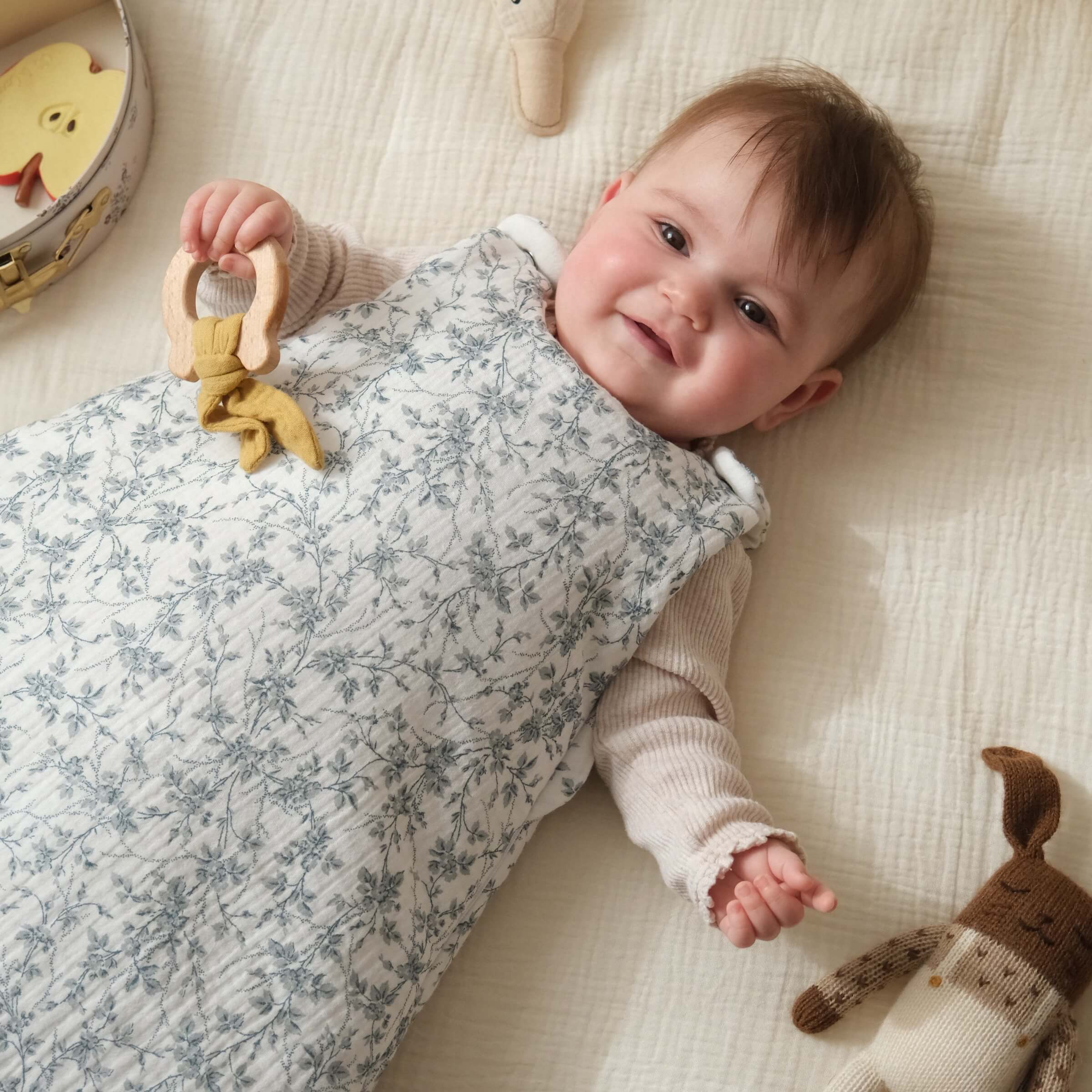 Gigoteuse tog 2 gaze de coton bio inspiration toile de jouy