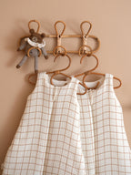 Gigoteuse tog 2 gaze de coton ouverture devant carreau camel