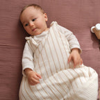 Sleep sack tog 2 cotton gauze stripes beige