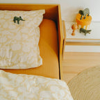 Children's comforter cover in organic cotton délice seen up close