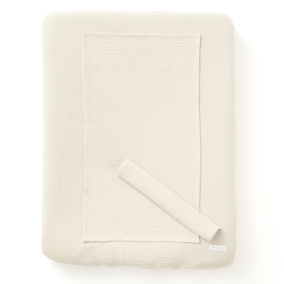 Cover for changing mat in ecru cotton gauze