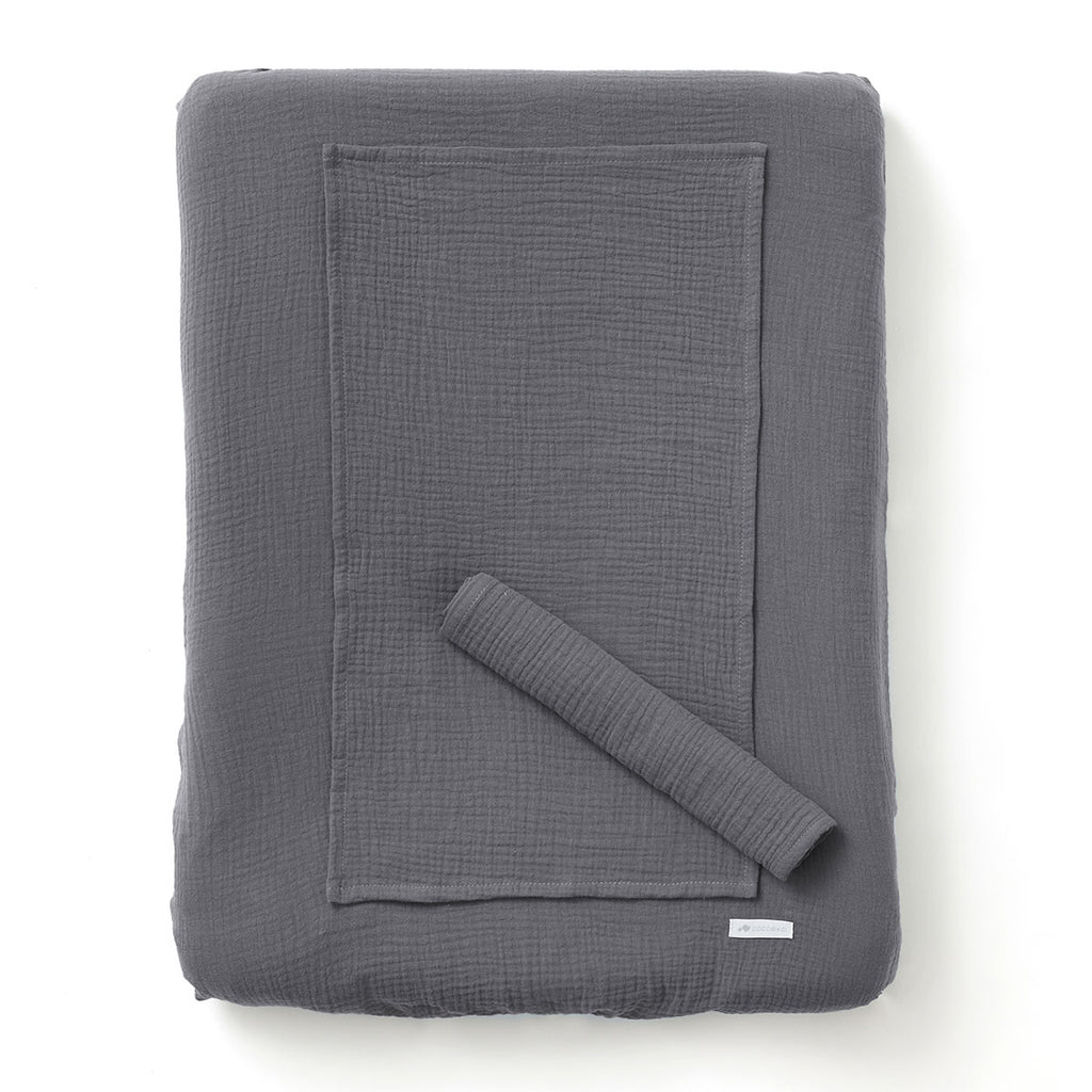Dark grey cotton gauze changing mat cover