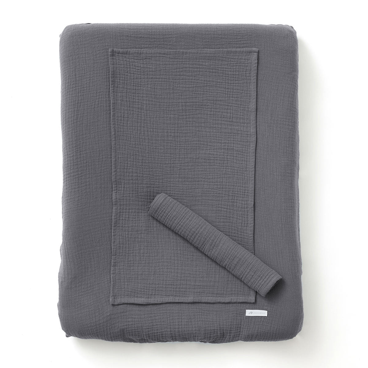 Dark grey cotton gauze changing mat cover