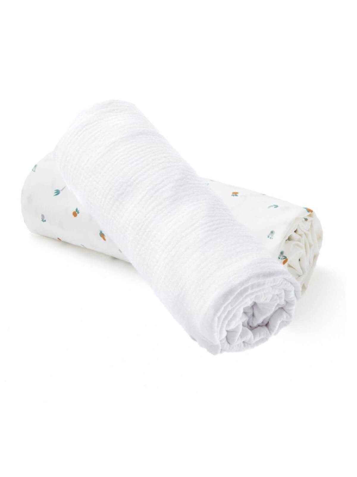 Set of two fitted sheets, white and plein air