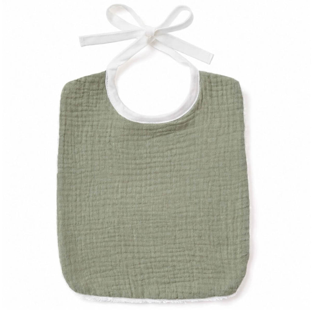 packshot bavoir vert sauge sans broderie