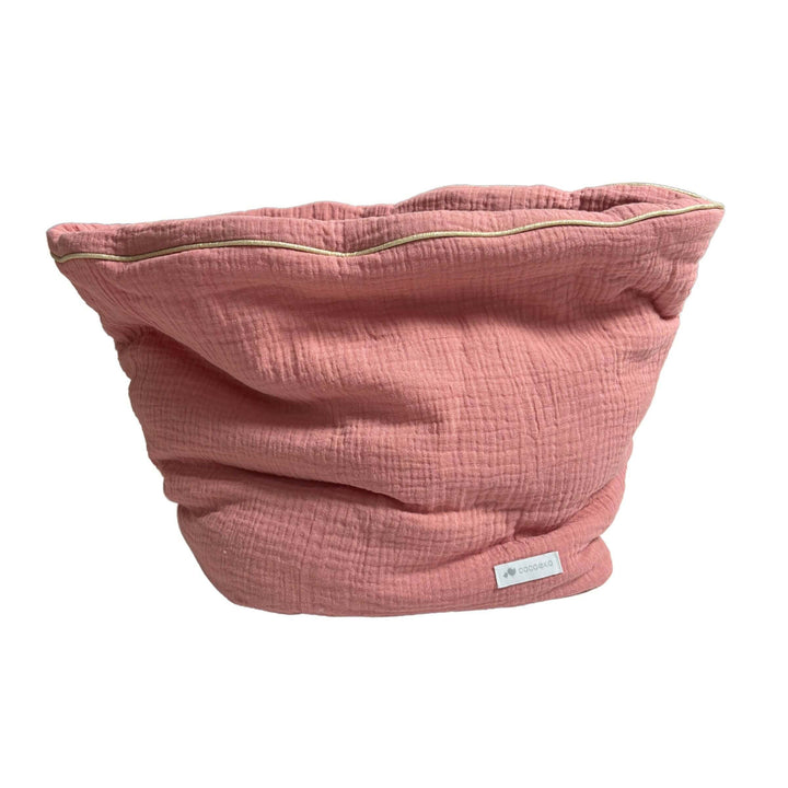 Panier de rangement en gaze de coton rose thé