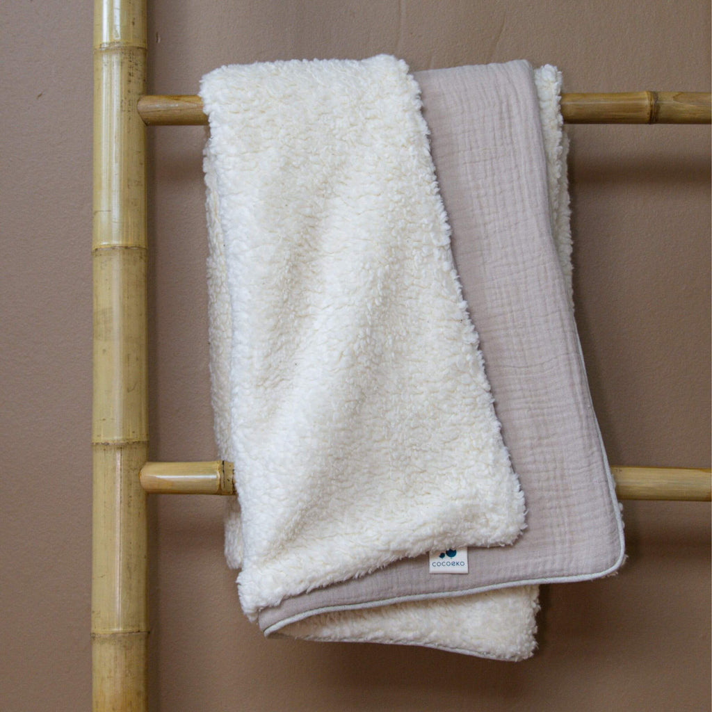 Plaid bébé polaire beige