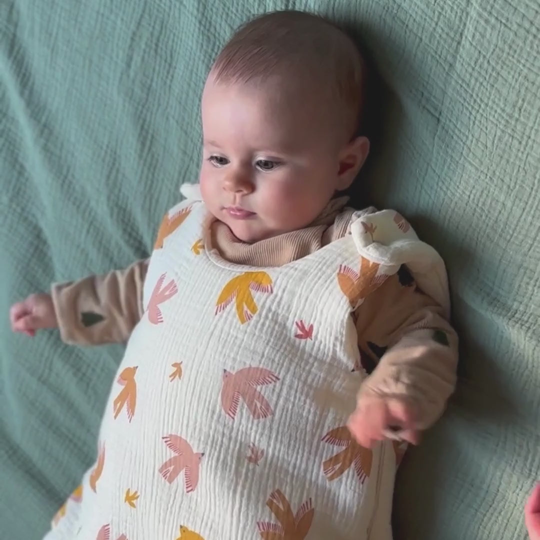 Sleeping bag cotton gauze birds cocoeko