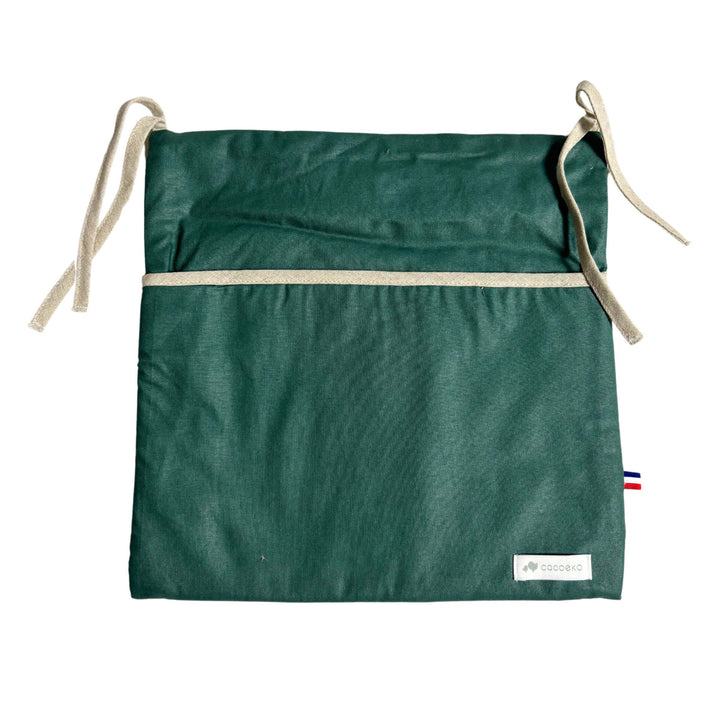 Range doudou en coton enduit vert