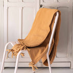 Camel cotton gauze curtain