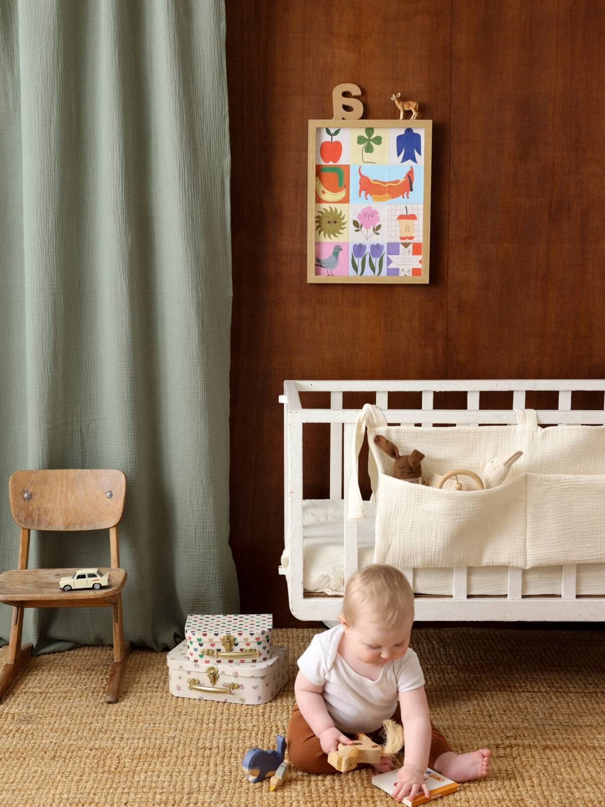 rideaux gaze de coton vert sauge