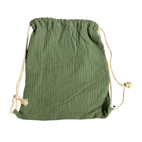 Sac à dos en gaze de coton vert sauge