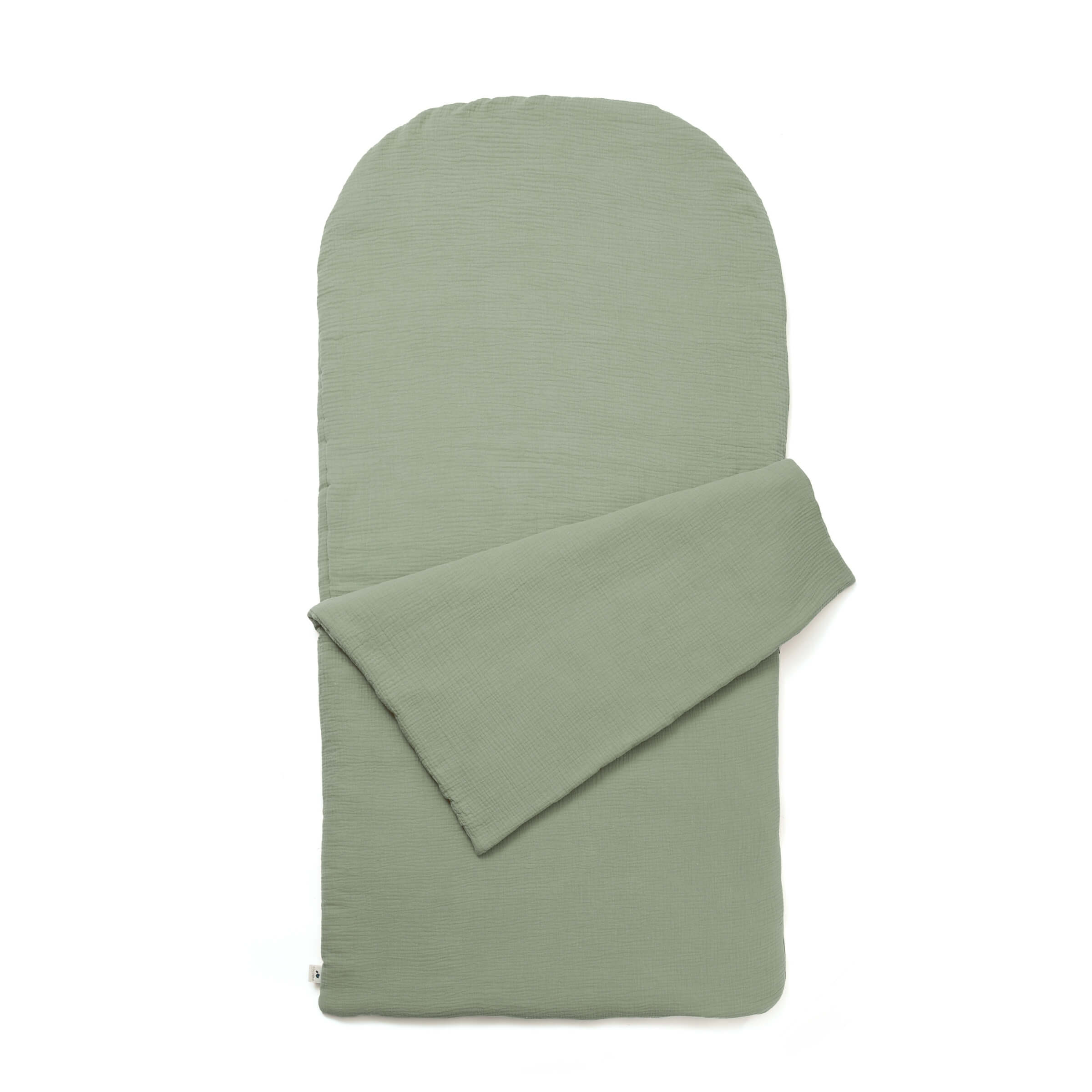 Children's sleeping bag sage green cotton gauze