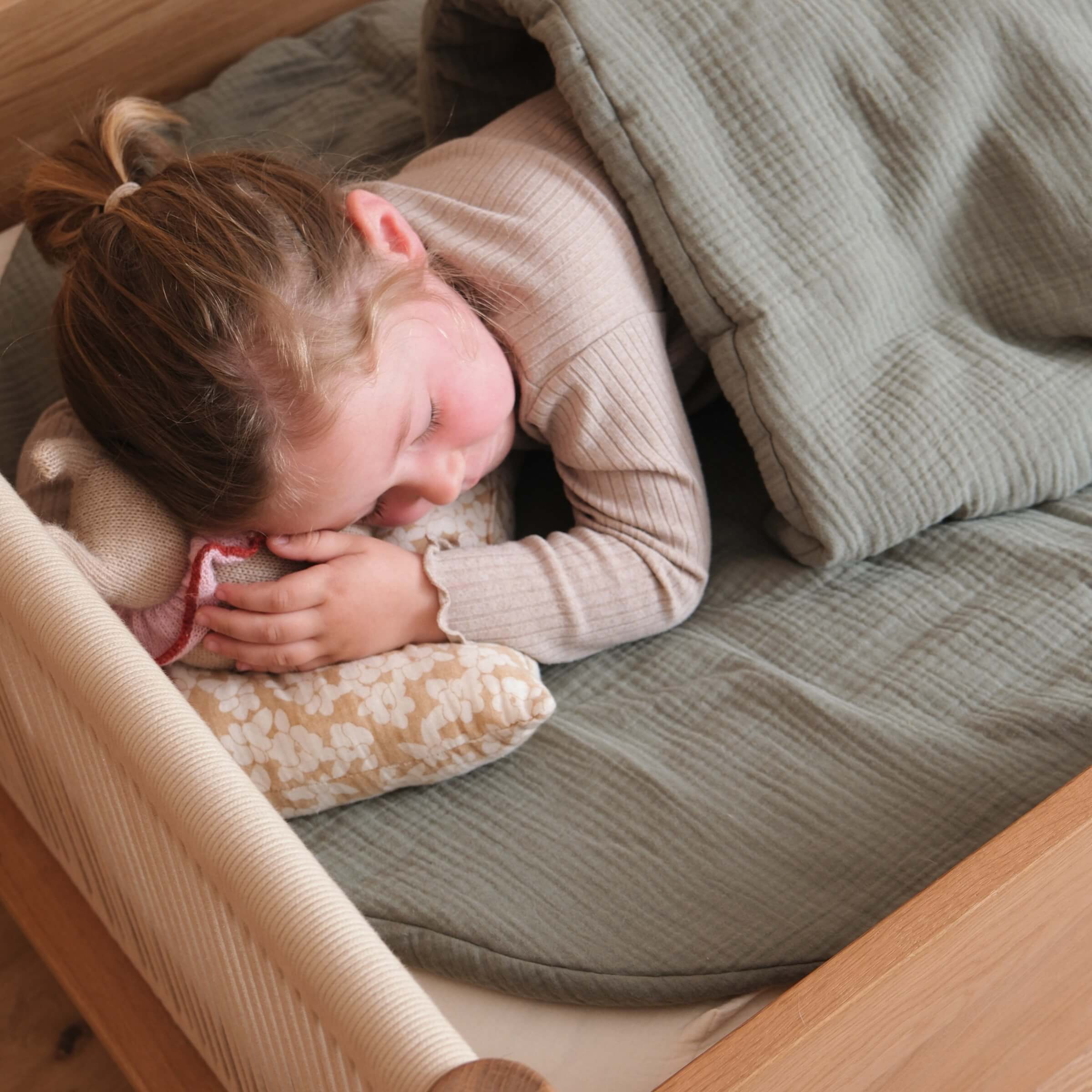 Children's sage green sleeping bag