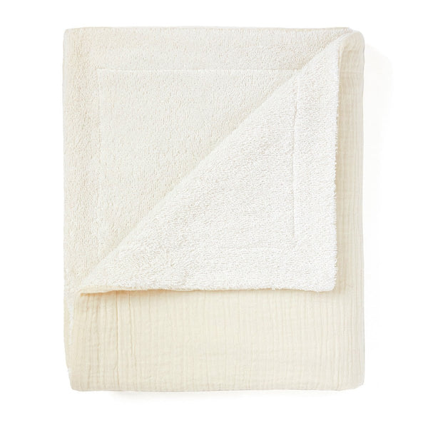 Serviette de toilette personnalisée en gaze de coton écru