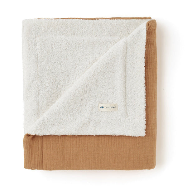 Serviette de toilette personnalisée en gaze de coton camel