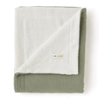 Personalized towel in sage green cotton gauze