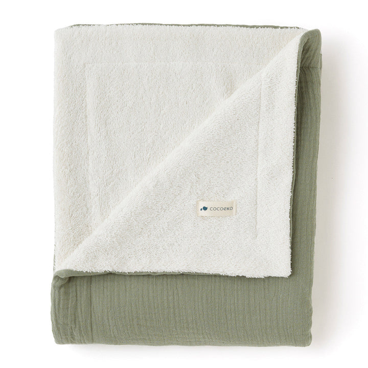 Serviette de toilette personnalisée en gaze de coton vert sauge