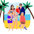 Happy Funky family painting close-up