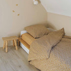 Organic cotton pillowcase flown into a child's bed